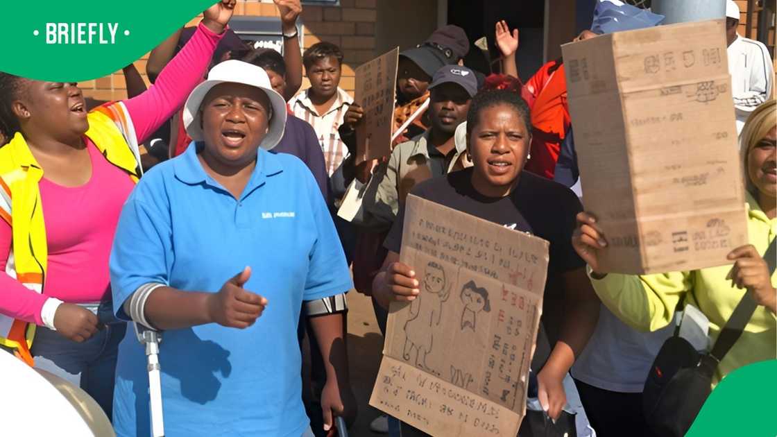 Angry Kempton Park residents staged a protest outside the local police station following the murders of five women