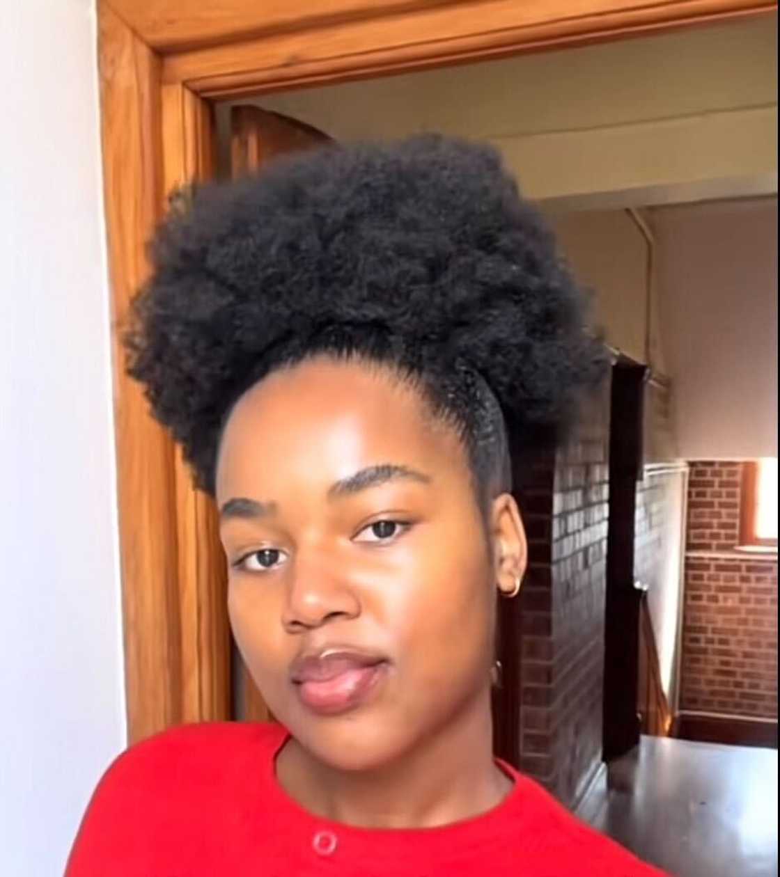 A woman with beautiful 4C hair revealed the hair products she relies on. A woman with beautiful 4C hair revealed the hair products she relies on.