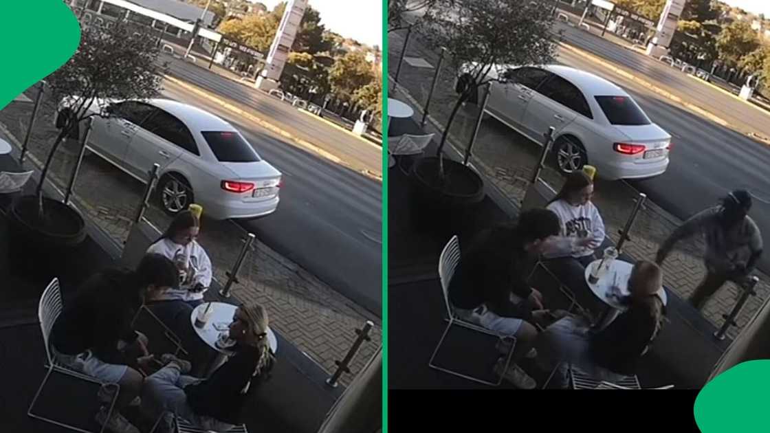 A TikTok video shows a woman's iPhone getting snatched in broad daylight. A TikTok video shows a woman's iPhone getting snatched in broad daylight.