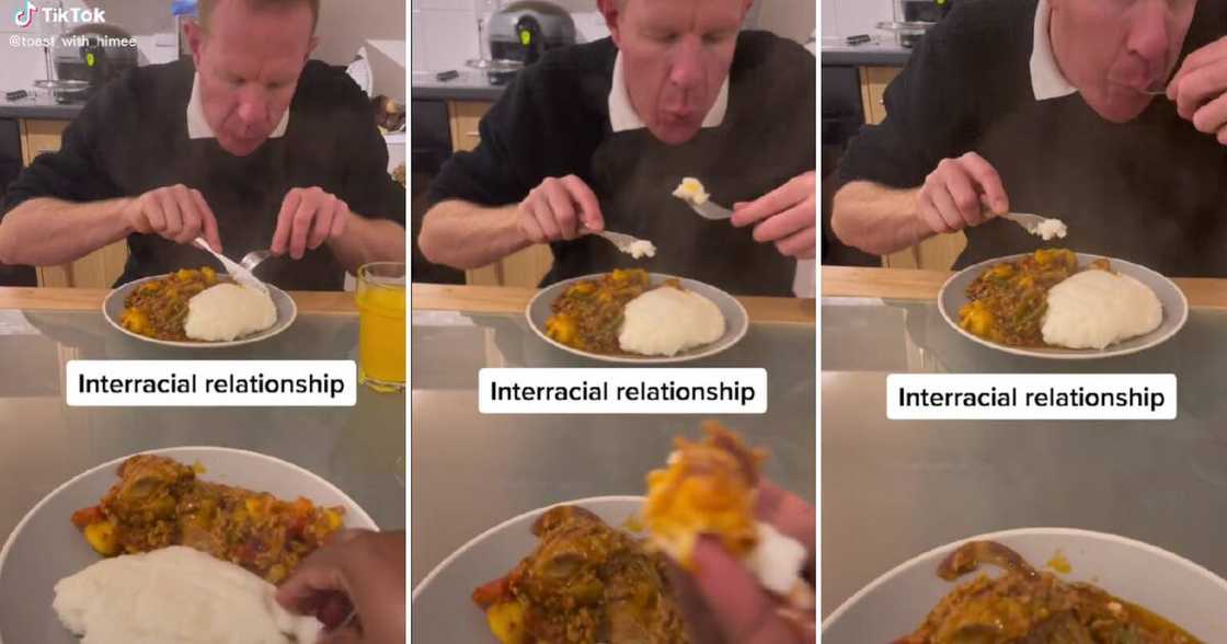 A woman made a lovely clip showing the difference between how she and her bae eat pap.