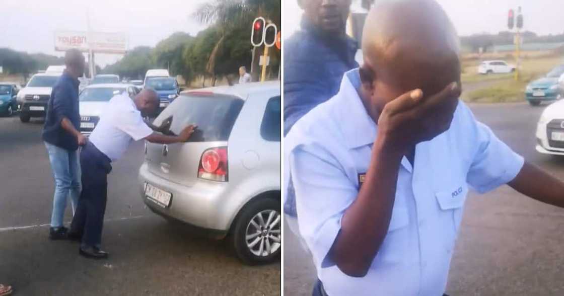 Drunken police officer knocks over a biker in Pretoria