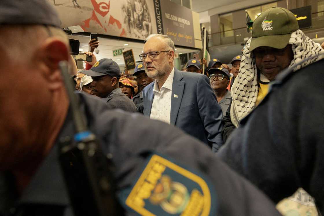 Ebrahim Rasool spoke outside the Cape Town International Airport Ebrahim Rasool spoke outside the Cape Town International Airport