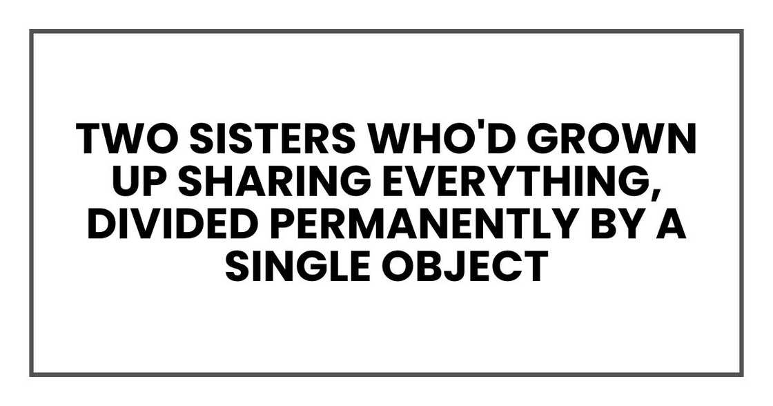 two sisters who'd grown up sharing everything, divided permanently by a single object