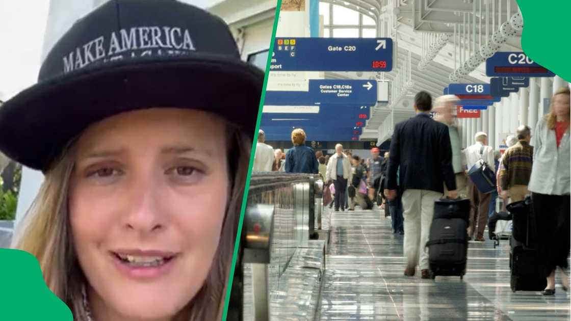Afrikaner woman cheers for first Afrikaner refugees in the USA Afrikaner woman cheers for first Afrikaner refugees in the USA