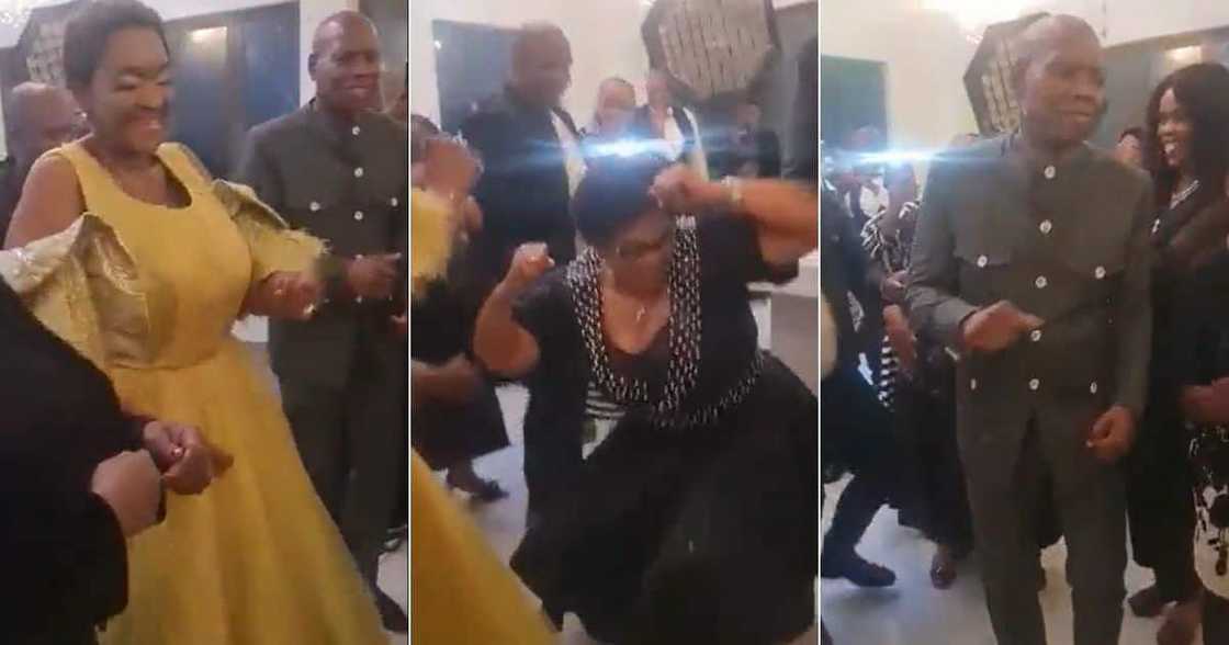 South African politicians dancing