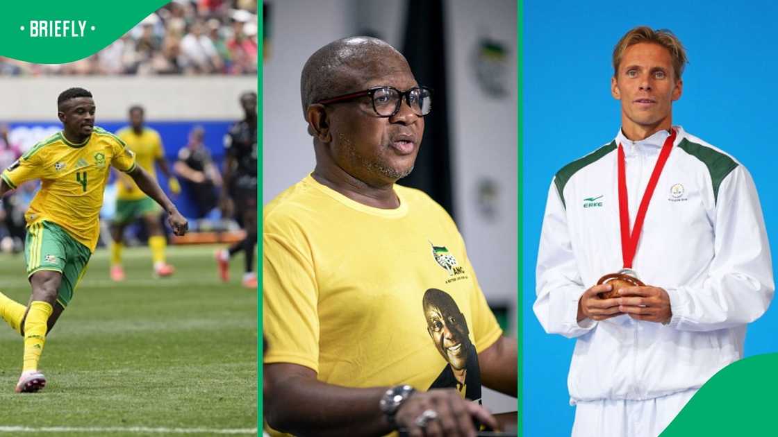 Teboho Mokoena, Fikile Mbalula, Roland Schieman, ANC, Bafana Bafana Teboho Mokoena, Fikile Mbalula, Roland Schieman, ANC, Bafana Bafana