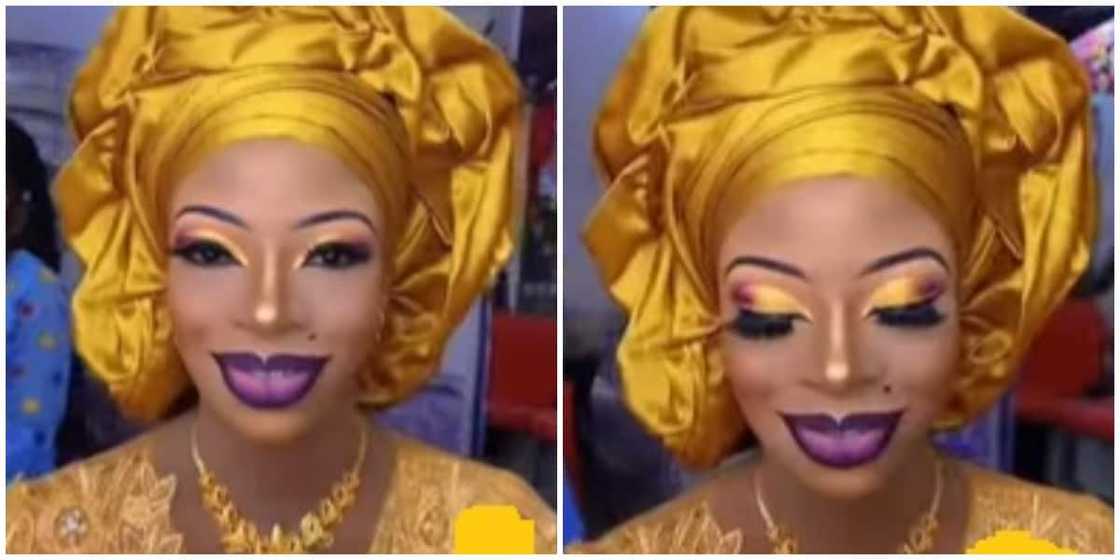 Photos of a lady with heavy makeup. Photos of a lady with heavy makeup.