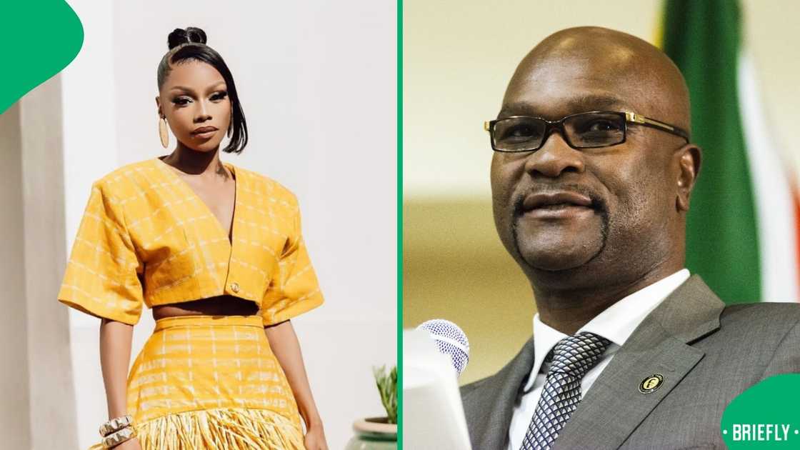Bonang Matheba was not pleased with Nathi Mthethwa's work