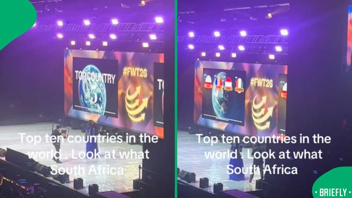 The visual on the right captured the moment people screamed that South African was top 3