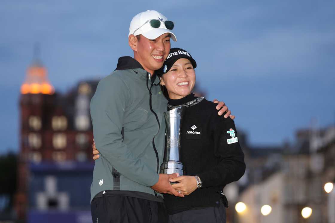 Lydia Ko and Jun Chung on Swilcan Bridge