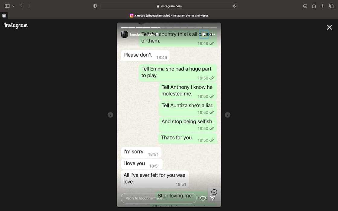 J Molley WhatsApp conversations J Molley WhatsApp conversations
