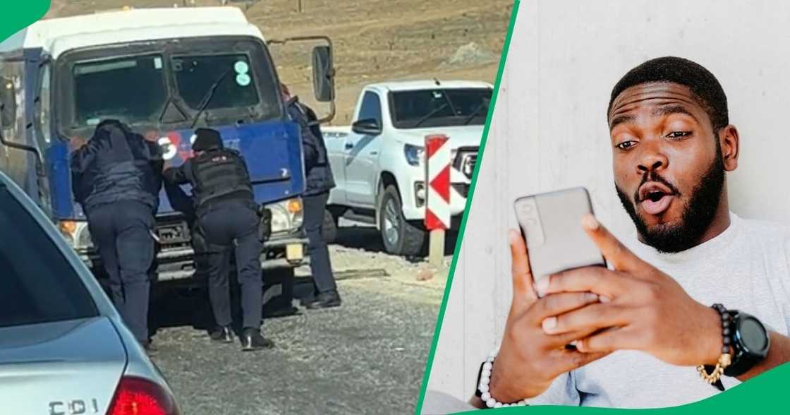 A G4S cash van was captured stalling in the middle of the road. A G4S cash van was captured stalling in the middle of the road.