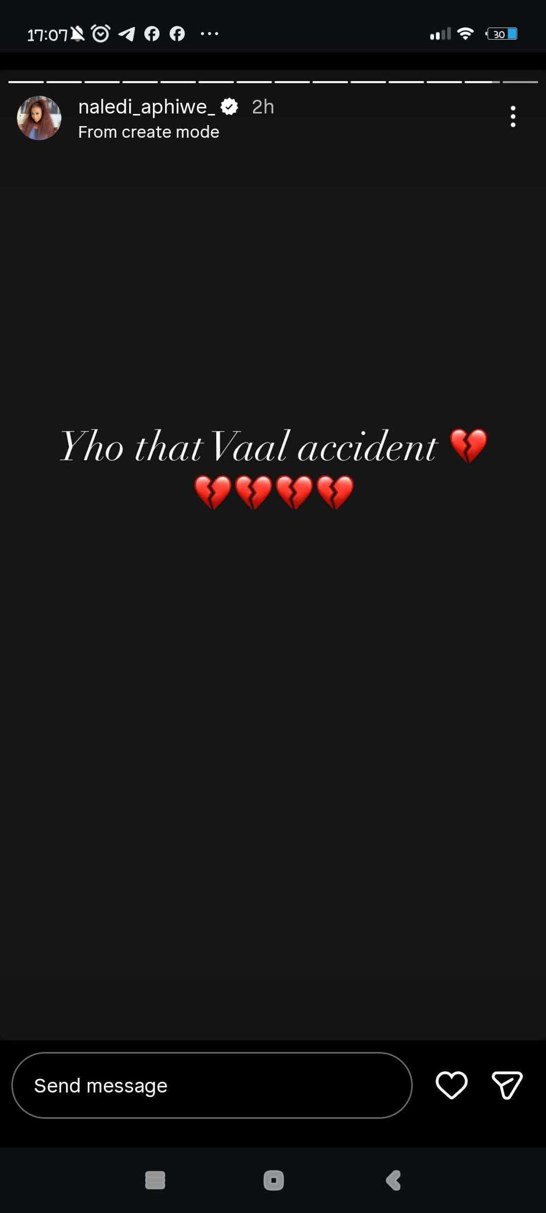 Naledi Aphiwe reacts to Vaal crash