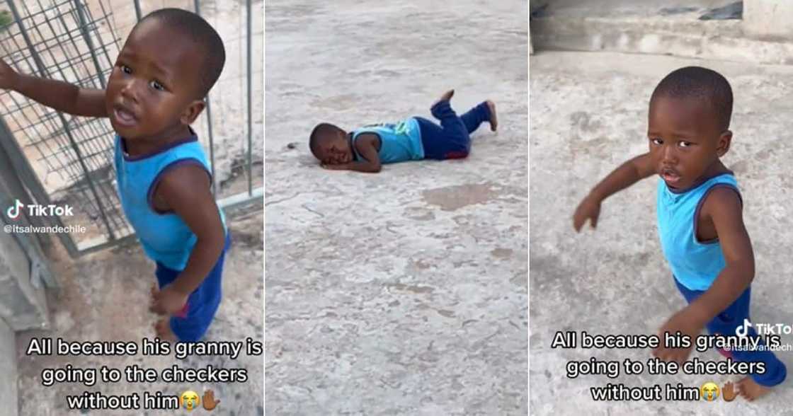 Boy distressed without grandma Boy distressed without grandma