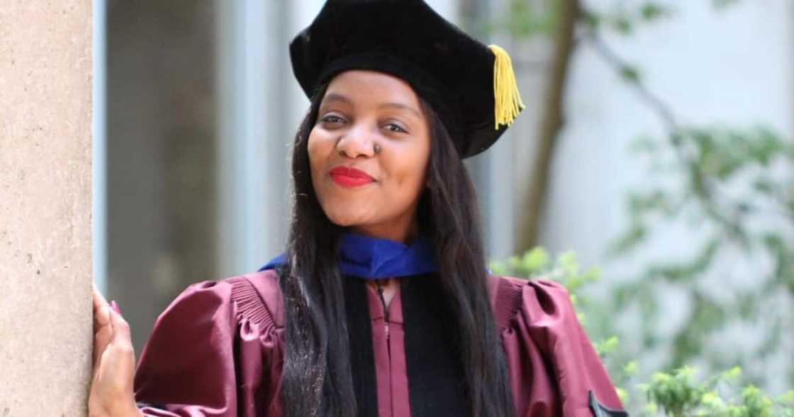 A lady in Limpopo who obtained her PhD at an institution in the USA A lady in Limpopo who obtained her PhD at an institution in the USA