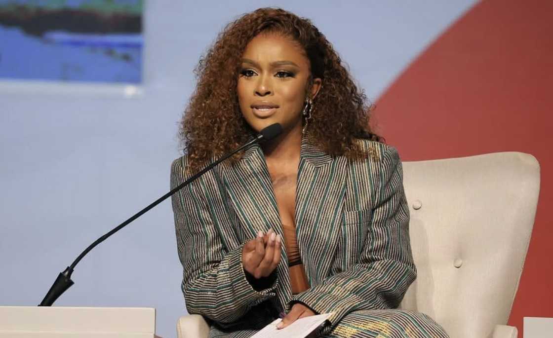 Nomzamo Mbatha donated school shoes and uniforms Nomzamo Mbatha donated school shoes and uniforms