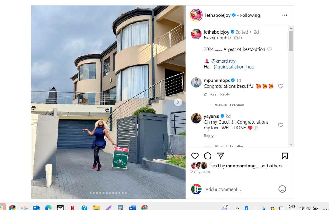 Lethabo LeJoy bought a new house