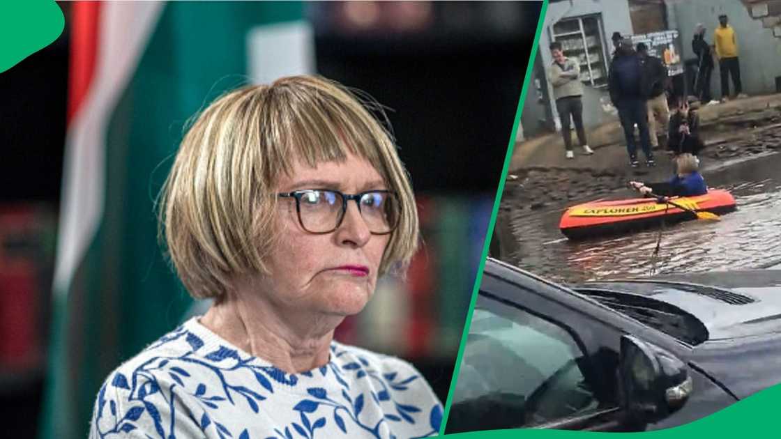 BTS look at Helen Zille's boat in pothole stunt BTS look at Helen Zille's boat in pothole stunt
