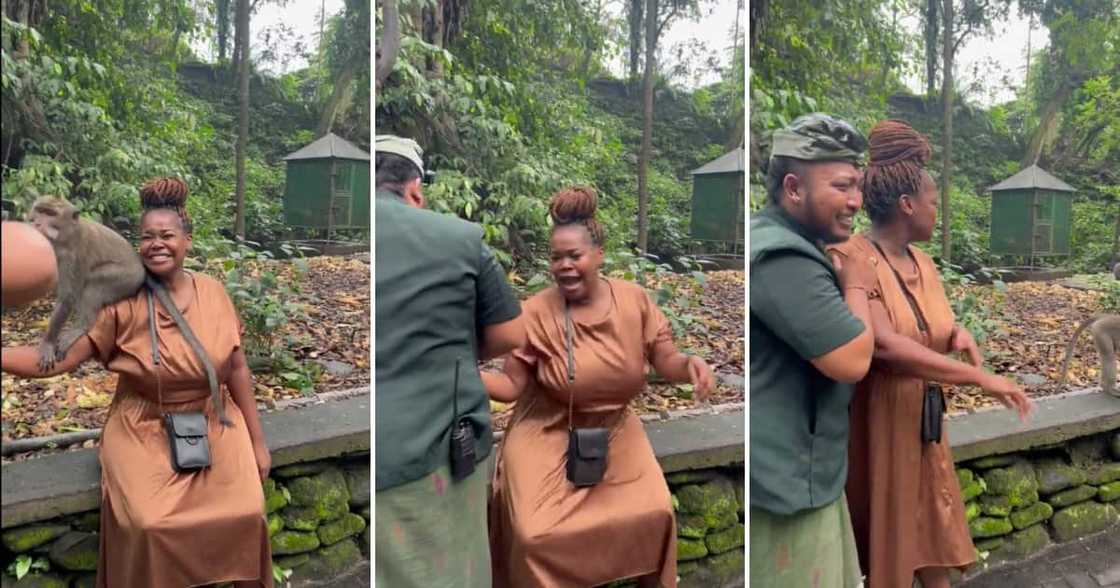 A lady shared her odd travel experience when a monkey bit her. A lady shared her odd travel experience when a monkey bit her.