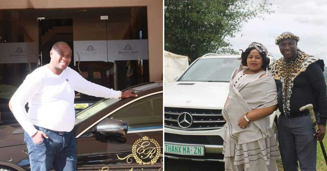 Musa Mseleku posing next to some of his cars Musa Mseleku posing next to some of his cars
