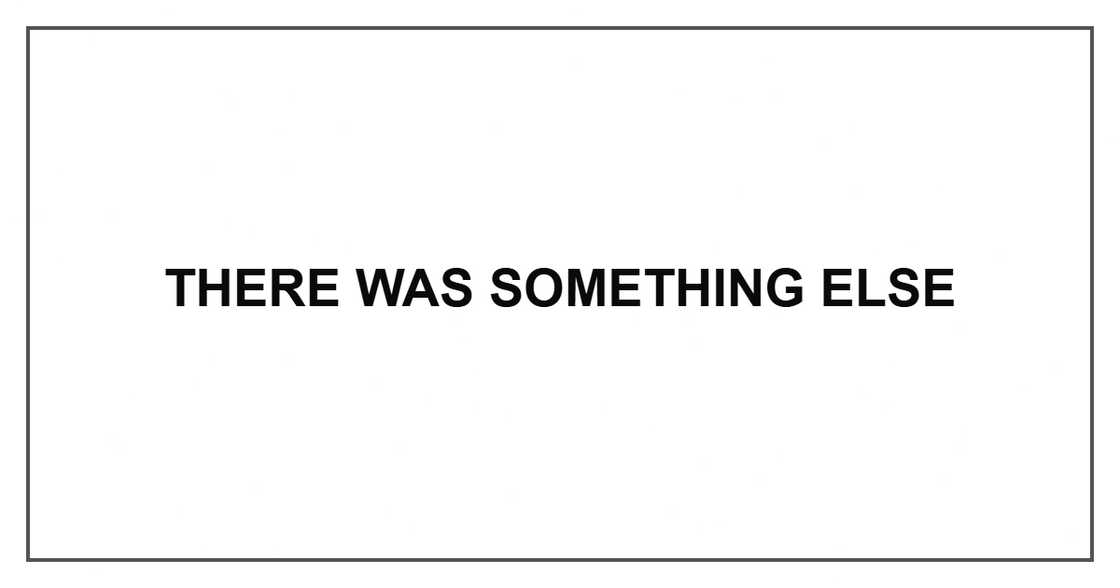 there was something else there was something else
