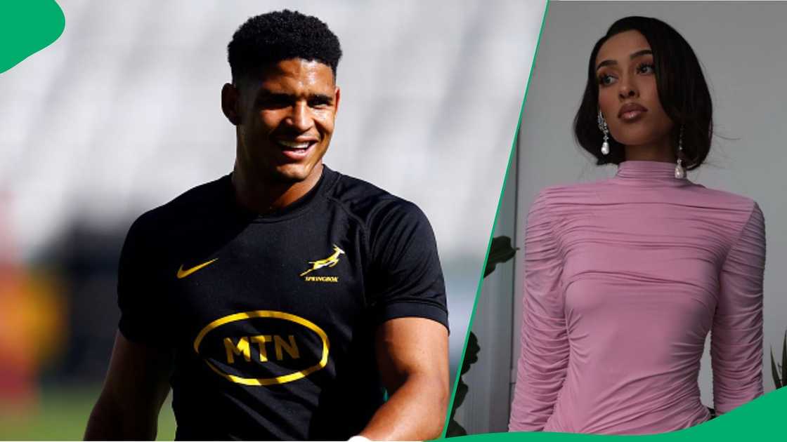 Sacha Feinberg-Mngomezulu appears to hug and kiss Sarah Langa