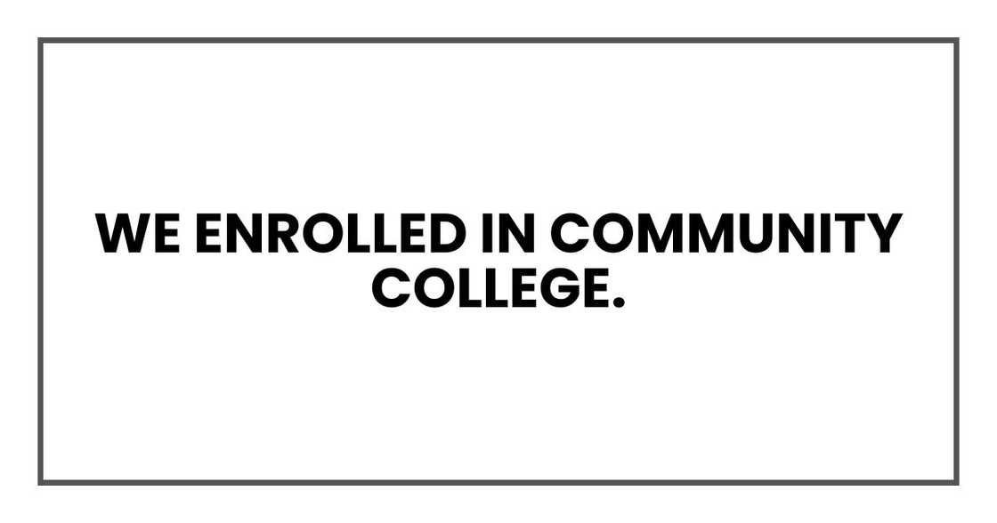 WE ENROLLED WE ENROLLED