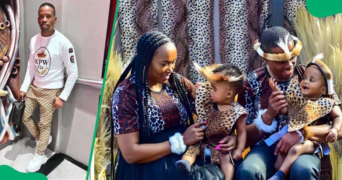 DJ Stokie and his family looked beautiful in their traditional Zulu attires. DJ Stokie and his family looked beautiful in their traditional Zulu attires.