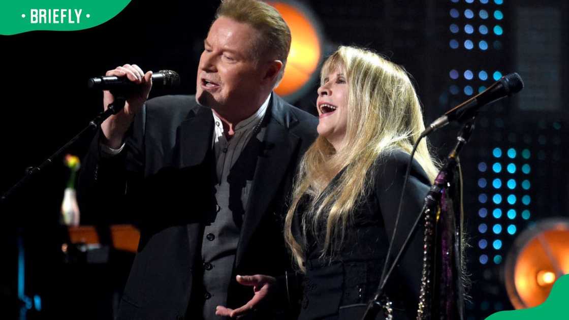 Don Henley and Stevie Nicks during the 2019 Rock & Roll Hall of Fame induction ceremony at Barclays Center Don Henley and Stevie Nicks during the 2019 Rock & Roll Hall of Fame induction ceremony at Barclays Center