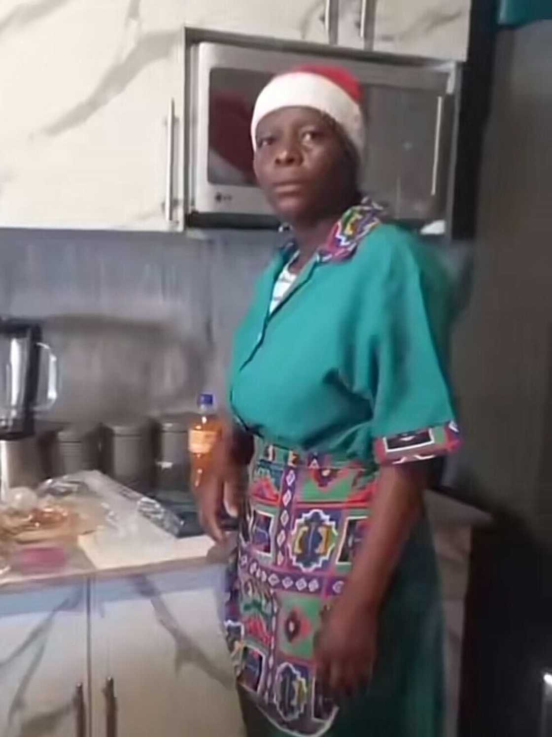 In a TikTok video, a woman portrayed a domestic worker, demonstrating how she devoured a massive plate of pap in a skit.