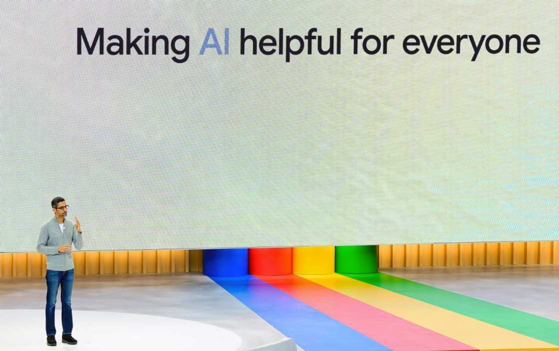 Google CEO Sundar Pichai describes his group's latest AI advances at an annual developers event in May 2023