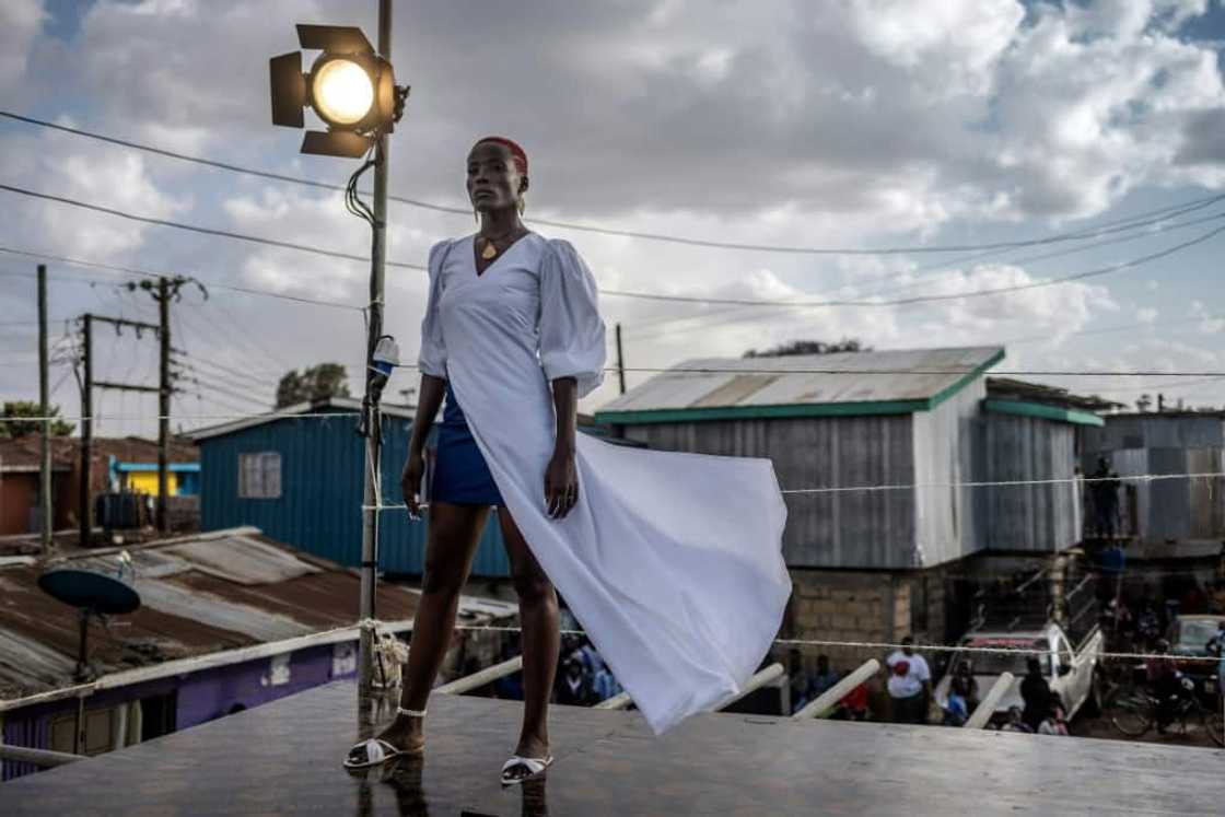 The Kibera catwalk overlooks the rooftops of the massive slum The Kibera catwalk overlooks the rooftops of the massive slum