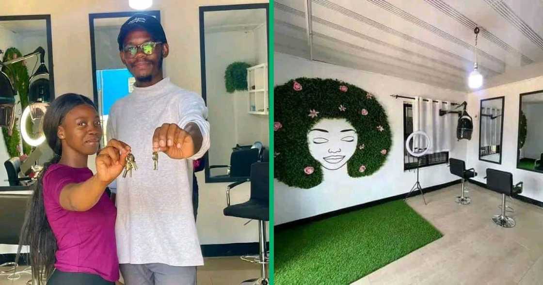 A South African husband surprised his wife with a new beauty salon A South African husband surprised his wife with a new beauty salon