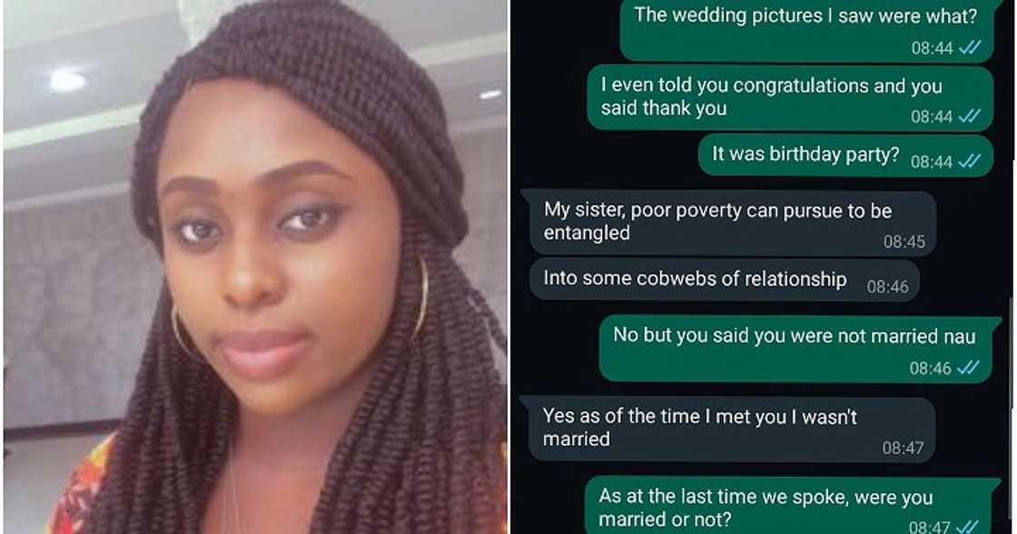 Woman leaks chats of married man who denied being married.