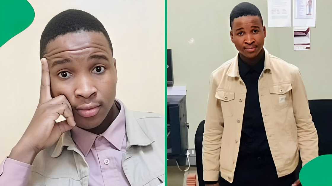 A TikTok video shows a man flexing his degree vs. what he’s doing now. A TikTok video shows a man flexing his degree vs. what he’s doing now.