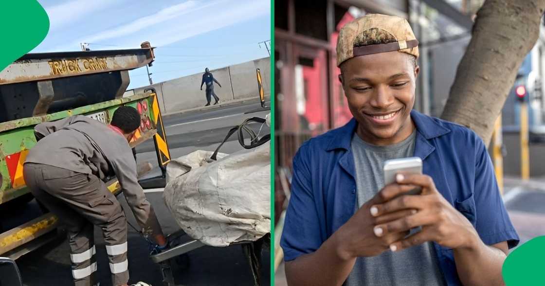 A Cape Town hustler found a creative way to conduct his hustle. A Cape Town hustler found a creative way to conduct his hustle.