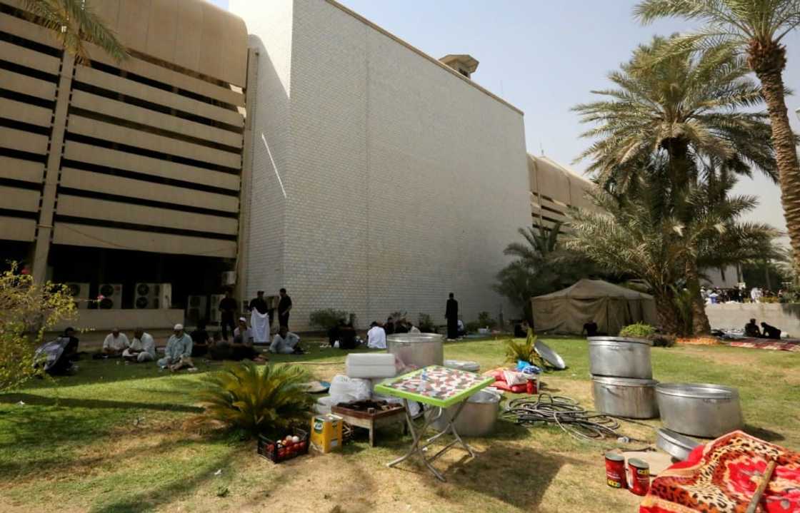 Supporters of Moqtada Sadr are encamped on the grounds of Iraq's parliament, and inside Supporters of Moqtada Sadr are encamped on the grounds of Iraq's parliament, and inside