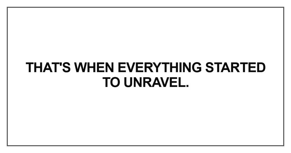 That's when everything started That's when everything started