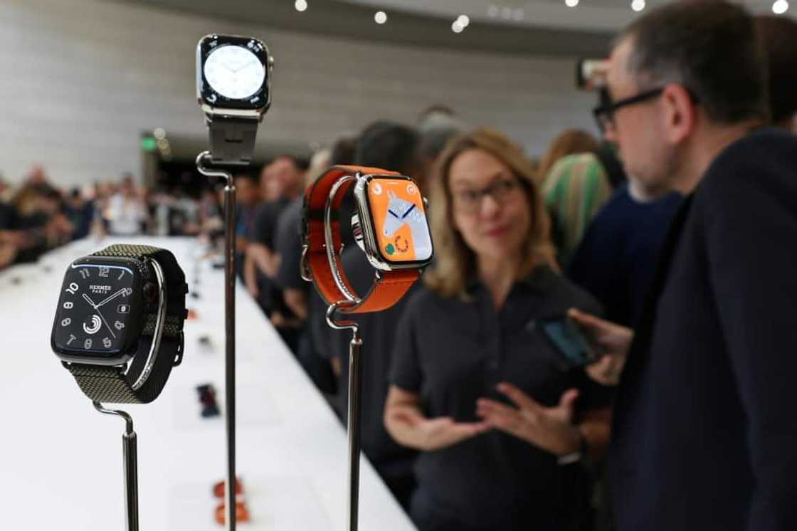 Apple Watches on display in Cupertino, California on September 12, 2023 Apple Watches on display in Cupertino, California on September 12, 2023