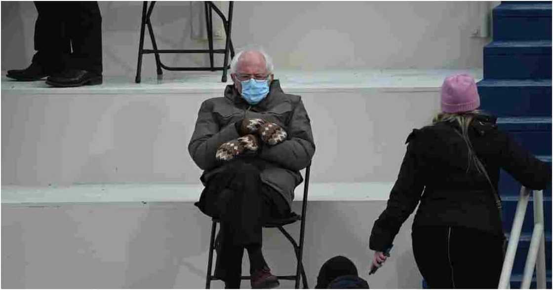 Inauguration day: Bernie Sanders' unique mittens become instant meme Inauguration day: Bernie Sanders' unique mittens become instant meme