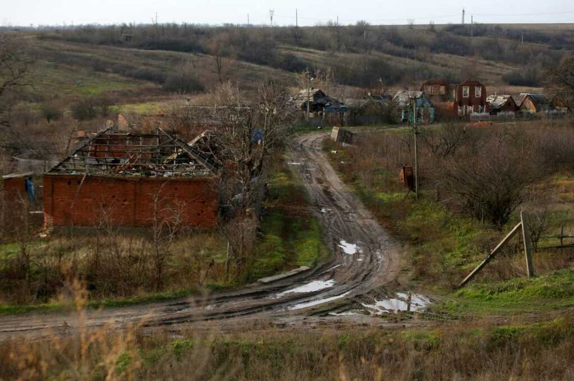 In March, the village was shelled before infantry and tanks stormed the area as Russian forces advanced In March, the village was shelled before infantry and tanks stormed the area as Russian forces advanced