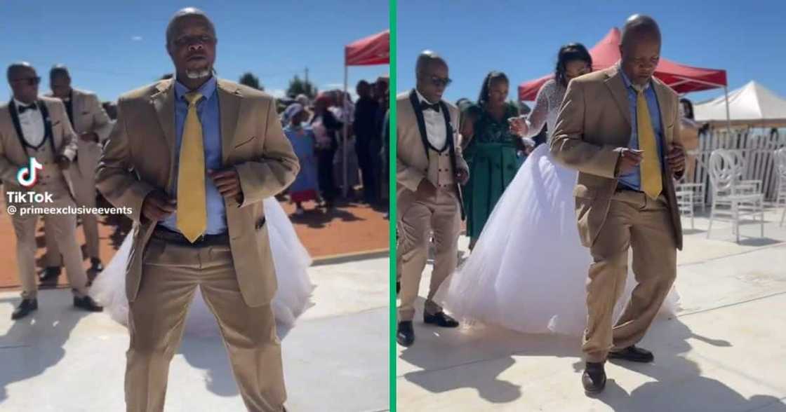 An old man danced at his daughter's wedding An old man danced at his daughter's wedding