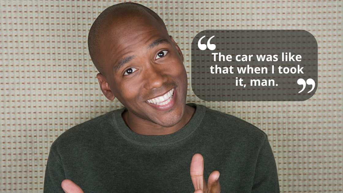 A man talking jokingly