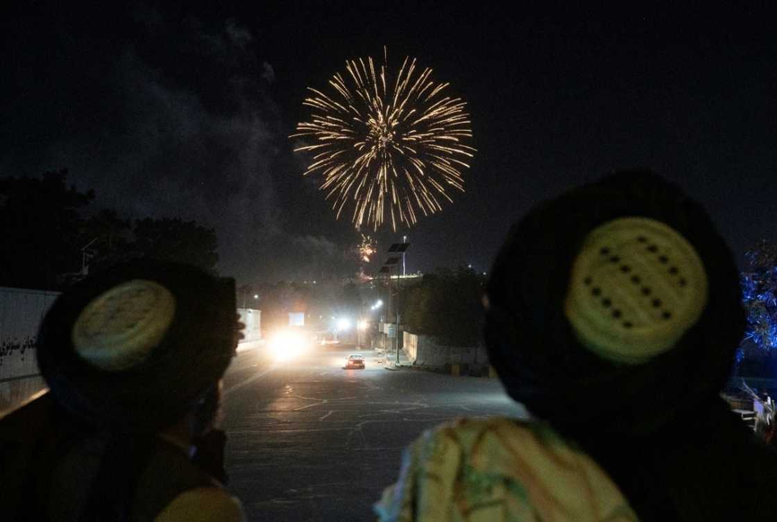 Taliban fighters set off fireworks in the skies over Kabul as they celebrate the first anniversary of the US troop withdrawal Taliban fighters set off fireworks in the skies over Kabul as they celebrate the first anniversary of the US troop withdrawal