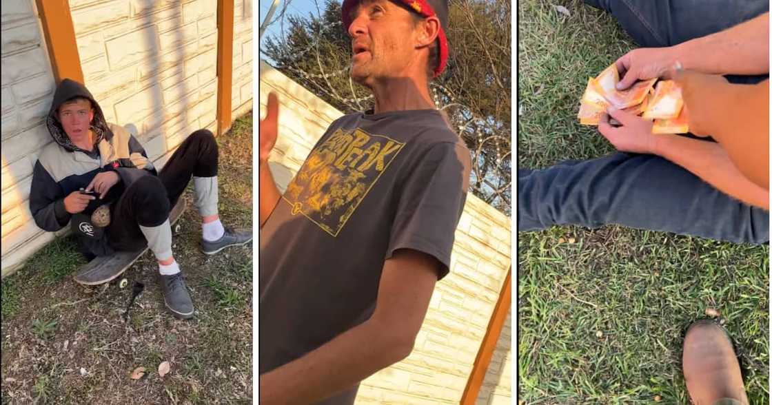 BI Phakathi helped out a homeless dad and son. BI Phakathi helped out a homeless dad and son.
