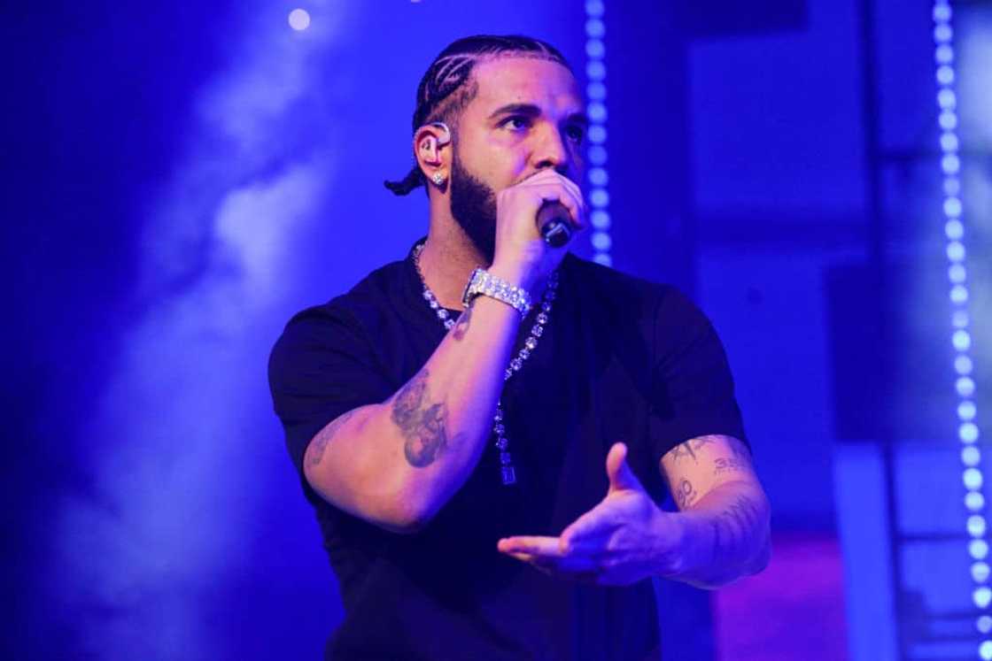 Rapper Drake performing onstage during "Lil Baby & Friends Birthday Celebration Concert" Rapper Drake performing onstage during "Lil Baby & Friends Birthday Celebration Concert"