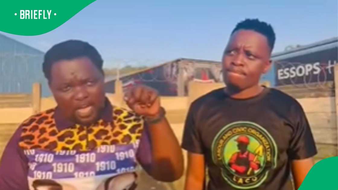 The visual captured the two men revealing that 100 South Africans were hired The visual captured the two men revealing that 100 South Africans were hired