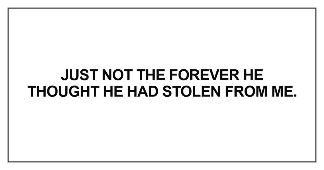 Just not the forever he thought he had stolen from me