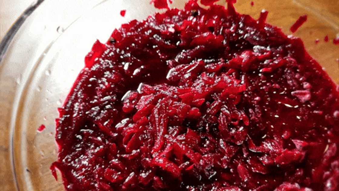 Preparing beetroot salad Preparing beetroot salad