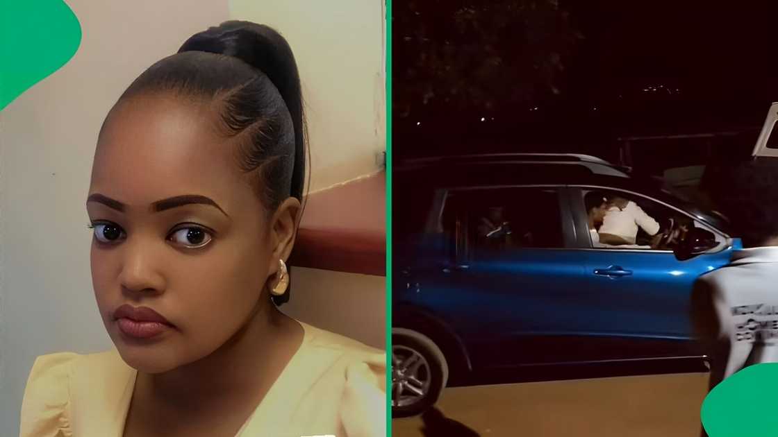 A TikTok video shows a woman unveiling her little brother's new car.